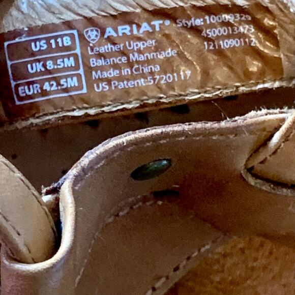 Ariat Women's Sandal Tan Leather Strappy Slide Buckle Strap Size 11B Heel - Picture 11 of 16